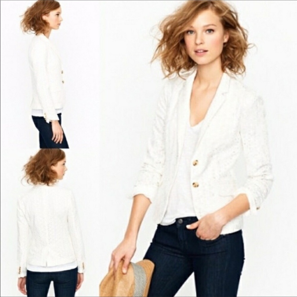 J Crew Linen Schoolboy blazer